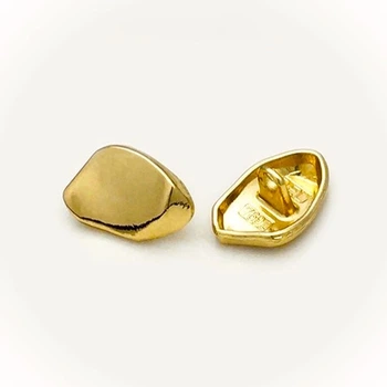 Пуговица Special shape LuxFabric на ножке металл 15х10 мм 1 шт. Золотистый яркий (ПВ1510д84)