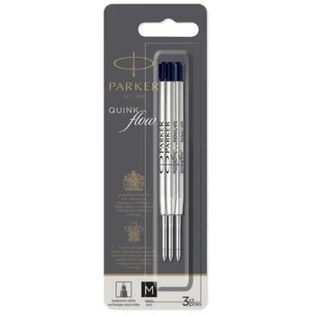 Стержень Parker QuinkFlow шариковый черный M (3 шт)