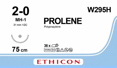 Пролен Ethicon LLC синій 75 см M3 USP2/0 одна голка MH-1 (W295H) (30705031238248)