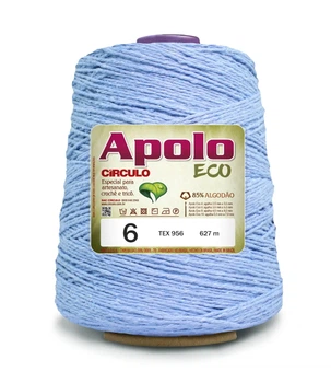 2373 APOLO ECO 6 пряжа (85% бавовна, 15% волокна, 600гр, 627м 1шт), блакитний