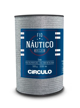 8261 FIO NAUTICO BRILHO пряжа (75% поліпропілен і 25% метал. фібра, 500гр. 150м. 1шт), світло-сірий
