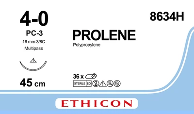 Пролен Ethicon LLC синий 45 см M1.5 USP4/0 одна игла PC-3 Prime (8634H) (30705031237906)