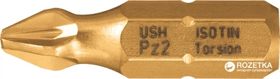 Викруткова насадка з титановим покриттям USH Torsion 1/4" PZ1 x 25 мм 10 шт. (UUSG0022360)