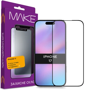 Защитное стекло для смартфона Apple iPhone 17 MAKE Black (MGF-AI17)