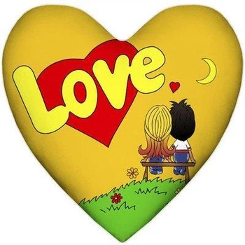 Подушка серце Love, жовта (4PS_17LV003) TM Presentville