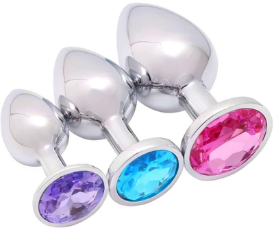 Набор металлических анальных пробок I’MCUM Metal Anal Plug Set Размер S-M-L Серебристый 3 шт (7970379617702) (IM-MPlugSet_3pcs)