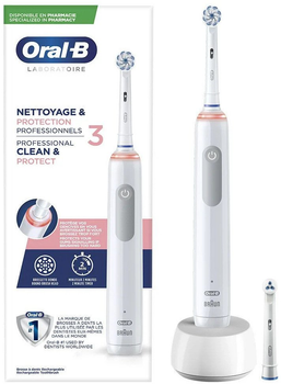 Elektryczna szczoteczka do zębów Oral-B Professional 3 Clean & Protect Biała + Brush Head (4622114)