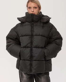 Женская зимняя куртка Tur Wear Хлоя утепленная синтепухом черная размер L-XL
