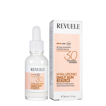Сонцезахисна сироватка для обличчя SPF30 Revuele з гіалуроновою кислотою 30 мл