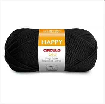 8990 HAPPY пряжа (100% акріл , 100гр. 270м.), чорний