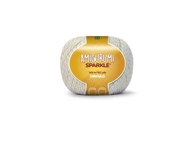8001 AMIGURUMI SPARKLE пряжа (98% бавовна, 2% металік 80 г.149 м.), натуральний