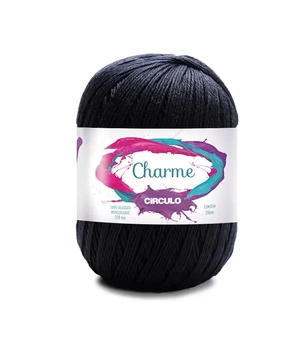 8990 CHARME пряжа (100% мерс.бавовна, 150гр. 396м. ), чорний