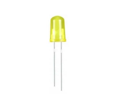Светодиод 5 мм, 3-3.2В, 20мА, 5 шт., LED, желтый
