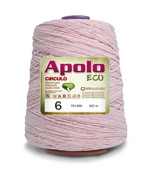 3526 APOLO ECO 6 пряжа (85% бавовна, 15% волокна, 600гр, 627м 1шт), світло-рожевий