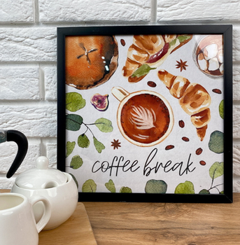 Постер у рамці, 30х30 см Coffee break (KMT_COF007_BL) TM Presentville