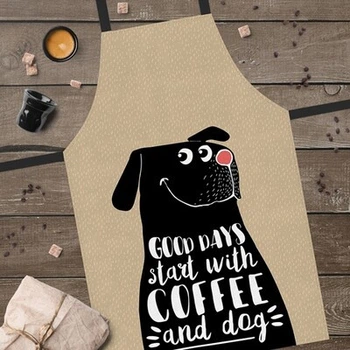 Полноцветный фартук Сolorful Good days start with coffee and dog (FRTC_21M004) ТМ Presentville