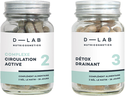 Набір дієтичних добавок D-Lab Super Draining Complexe Circulation Active 28 капсул + Detox Drain 28 капсул (3701026305175)