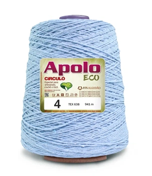 2373 APOLO ECO 4 пряжа (85% бавовна, 15% волокна, 600гр, 940м 1шт), блакитний