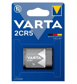 Батарейка литиевая Varta 2CR5, емкость 1600мАч, напряжение 3-6В в упаковке 1шт.