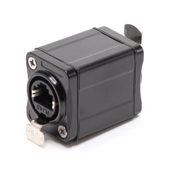 Водонепроникний з’єднувач витої пари RJ-45 - A1014S-BLK / D-тип / IP65 / заземлений / 40мм