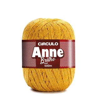 7030 ANNE BRILHO пряжа (96%мерс.бавовна, 4% метал, 150гр. 500м. ), жовтий