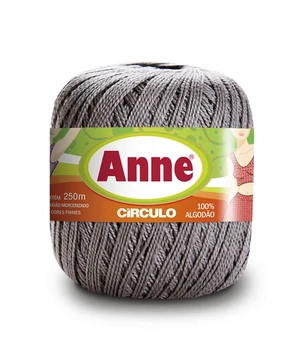 8797 ANNE пряжа (100%мерс.бавовна, 74гр. 250м), сірий