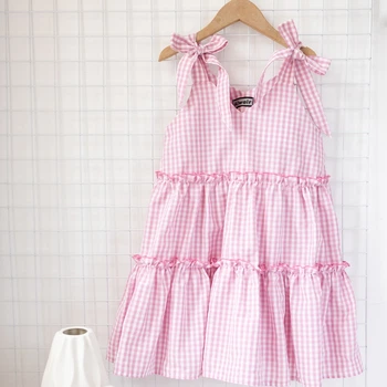 Літній сарафан у клітинку для дівчинки Breeze Alwair Kids Розовий 122см 81140