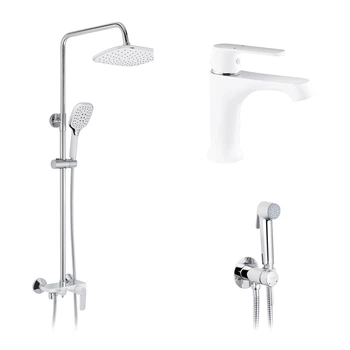 Набор 3 в 1 душова система Kroner Armada-W063 + змішувач Armada-W010 + змішувач Bidet-C082