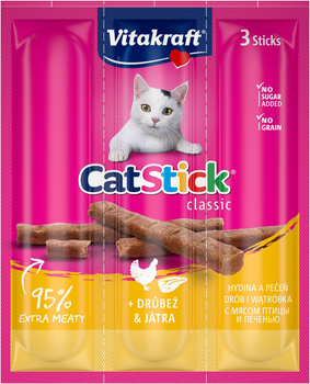 Лакомство для котов с птицей и печенью Vitakraft Sticks Poultry, 3 шт х 6 гр