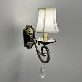 Бра-свеча в бронзовом корпусе 37х12 см с белым абажуром | Line F | Арт. 6114/1