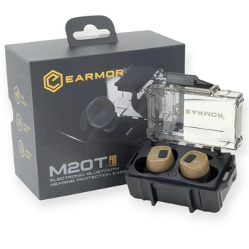 Защитные тактические наушники беруши EARMOR M20T Pro с Bluetooth - NRR30 под армейскую каску шлем койот