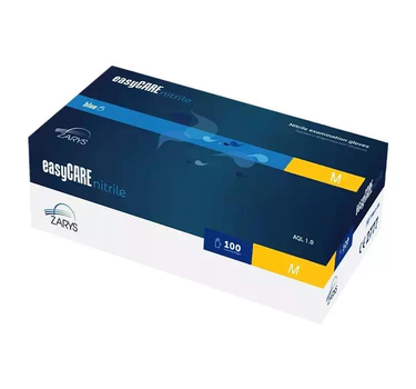 Перчатки нитриловые нестерильные неопудренные easyCARE nitrile M 100 шт синие