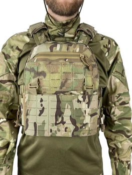 Плитоноска uaBRONIK (Plate Carrier) Закритого типу GEN 2.0 з підсумками та панель Molle Мультикам