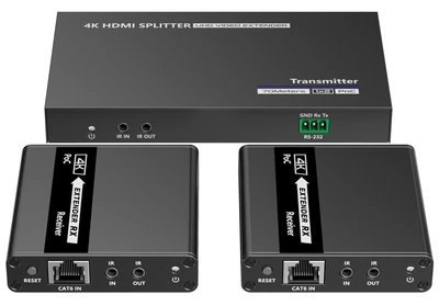 Разветвитель-удлинитель 1 на 2 HDMI 4K 30Гц по витой паре Lenkeng LKV722P