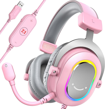 Навушники Fifine H6P AmpliGame RGB 7.1 Pink (4820216973266)