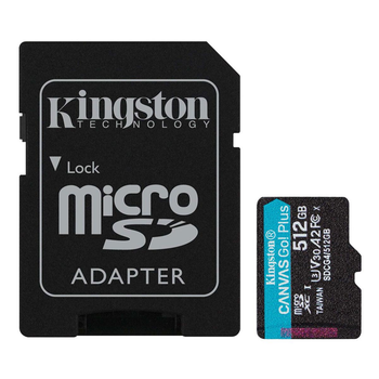 Карта пам'яті microSDXC (UHS-1 U3) Kingston Canvas Go! Plus 512Gb class 10 A2 V30 (R200MB/s, W-160MB/s) [ID: 2603499790]