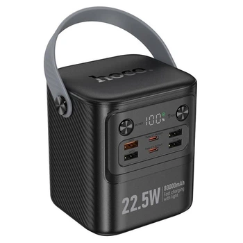 Повербанк большой емкости 80000mAh 22.5W Hoco J152 фонарик 2хType-C/4xUSB