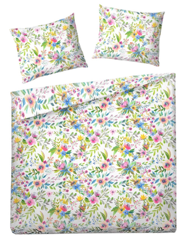 Komplet pościeli Homla Floral King Size mikrofibra w kwiaty 200 x 220 cm (5902869955505)