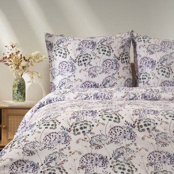 Komplet pościeli Homla Lorret King Size Poszewka na pościel 220 x 200 cm + 2 poszewki na poduszki 70 x 80 cm w kwiatki Beżowy (5906496702167)