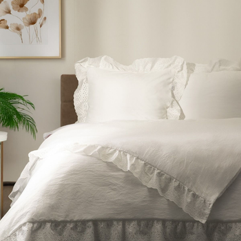 Komplet pościeli Homla Morain King Size Poszewka na pościel 220 x 200 cm + 2 poszewki na poduszki 50 x 60 cm z mikrofibry Biały (5906496734465)