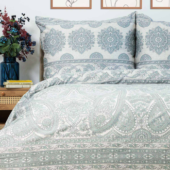 Komplet pościeli Homla Motifs King Size satynowy w ornamentalne wzory 200 x 220 cm (5904183852645)