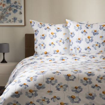 Komplet pościeli Homla Reita Półtorej Poszewka na pościel 160 x 200 cm + 2 poszewki na poduszki 70 x 80 cm z mikrofibry w kwiatki (5906496728617)