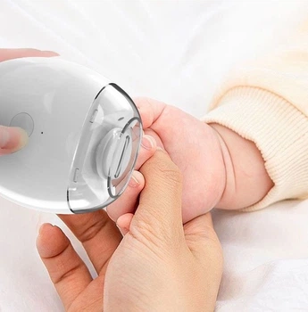 Портативная пилка для ногтей детская с LED подсветкой USB зарядка три скорости бесшумная и безопасная