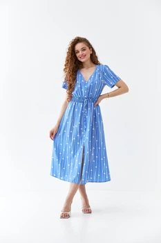 Плаття штапельна з поясом резинкою Wear me XXL Синій (14_25_WM007_11149)