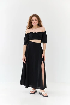 Спідниця максі з розрізами Wear me XS/S Чорний (20_25_74_5429)