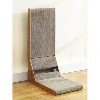 Угловая когтеточка для кошек Purlov 2в1 с мячом 60×40,5×25 см, серая