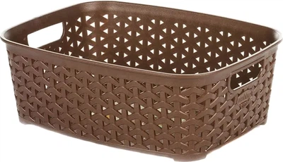 Кошик пластиковий Hobby Life Хобі ротанг без кришки 20x30x16 см 4.5 л 1251 Коричневий (ТВ000030489)