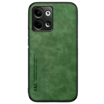 Кожаный чехол - накладка X&E для Oppo Reno13 с металлической вставкой green