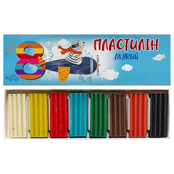 Набір для творчості Пластилін Jumbi КТ 230602, 8 кольорів, 144 грами