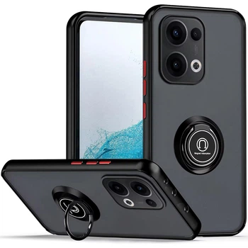 Чехол - накладка TPU Color Matte Ring для Oppo Reno13 black - red